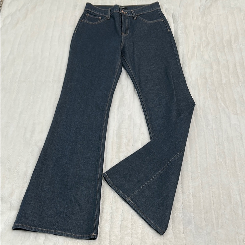 Express Dark Blue Flare Jeans
